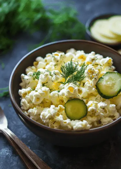 a bowl of dill flavor popcorn