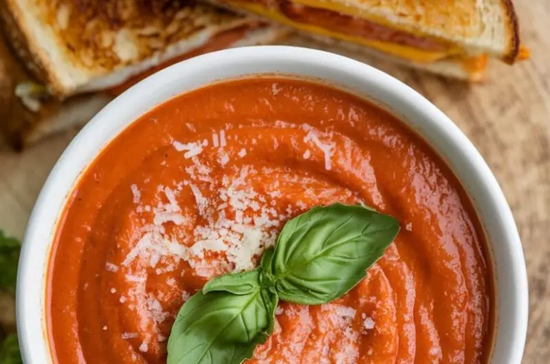 a photo of a bowl of creamy tomato