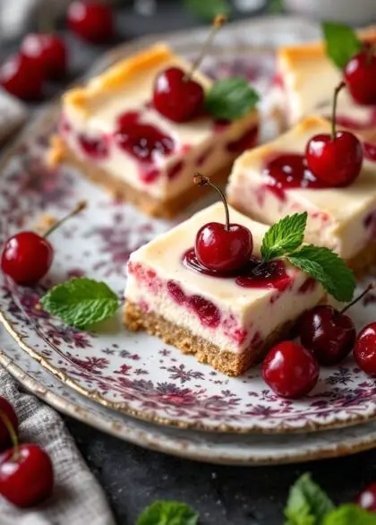 cherry cheesecake bars