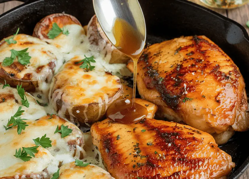 chicken and cheesy potaotes