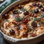 a dish of chicken cherry casserole