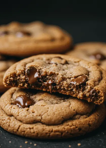 a plate of delicious chocolate chip cookies