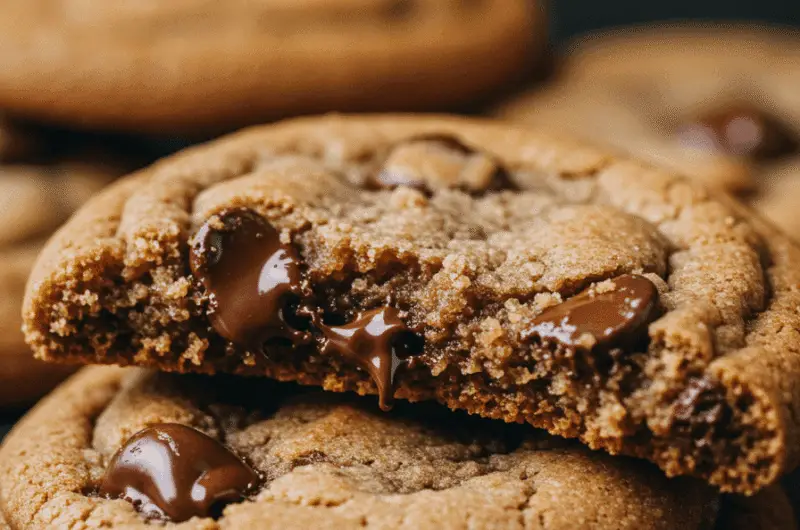 a plate of delicious chocolate chip cookies