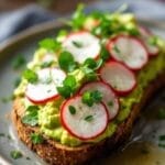 creamy avocado toast with radishes 1