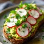 creamy avocado toast with radishes 1