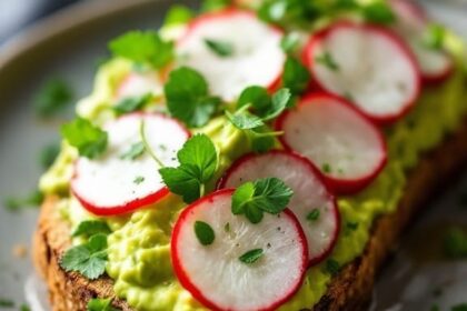 10 Super Tasty Vegan Breakfast Ideas 12 creamy avocado toast with radishes 1