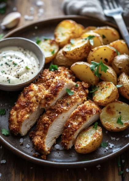 crispy parmesan chicken dinner15