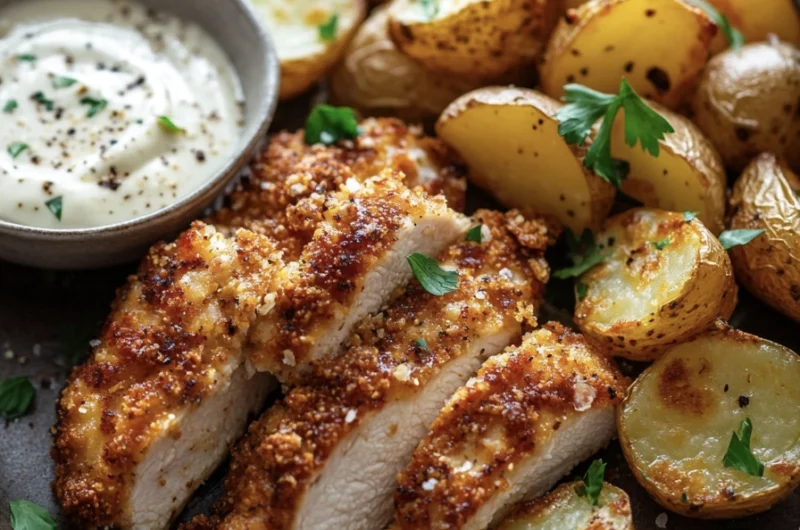 crispy parmesan chicken dinner15