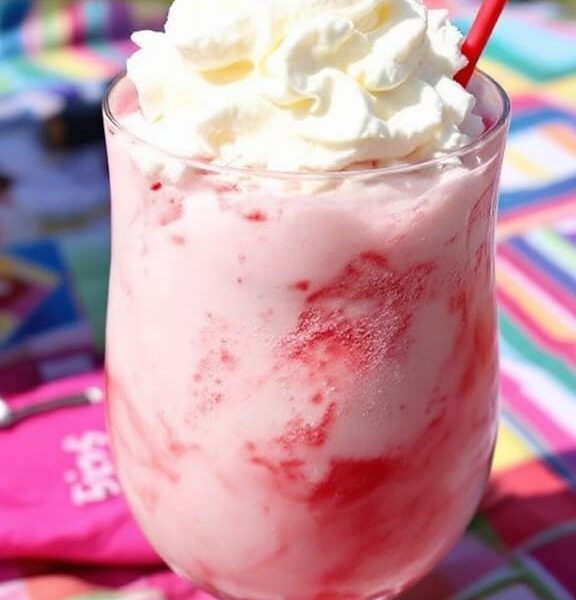 Cherry Rebel Float Recipe 1 A delicious cherry float on a picnic rug