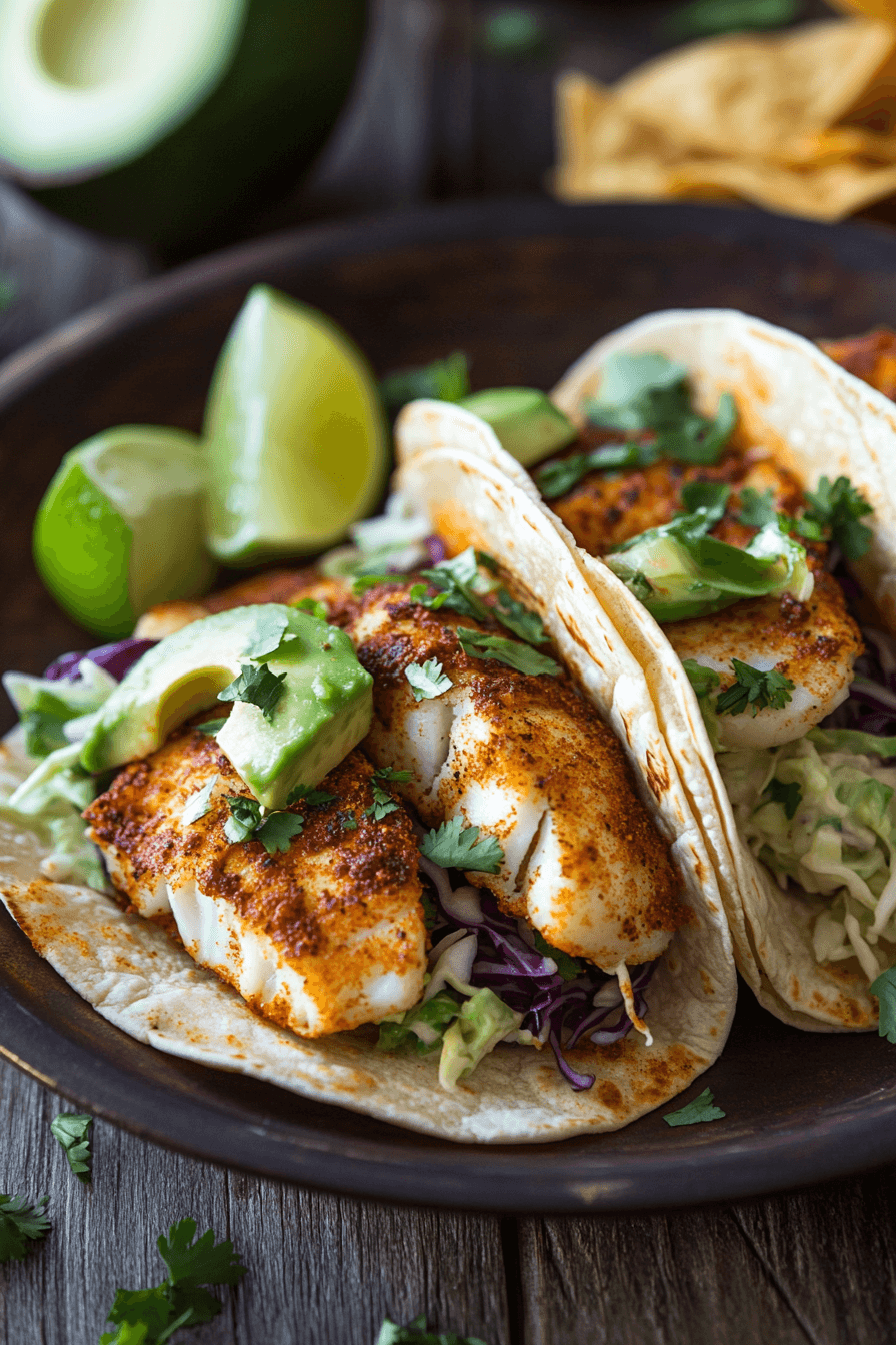 Quick & Easy Air Fryer Fish Tacos 4 fish tacos 4