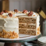 A delicious Hummingbird Cake on a Cake Stand