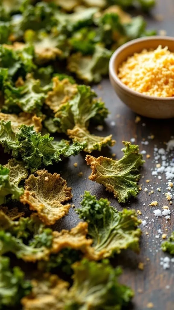 Crispy Kale Chips with Nutritional Yeast