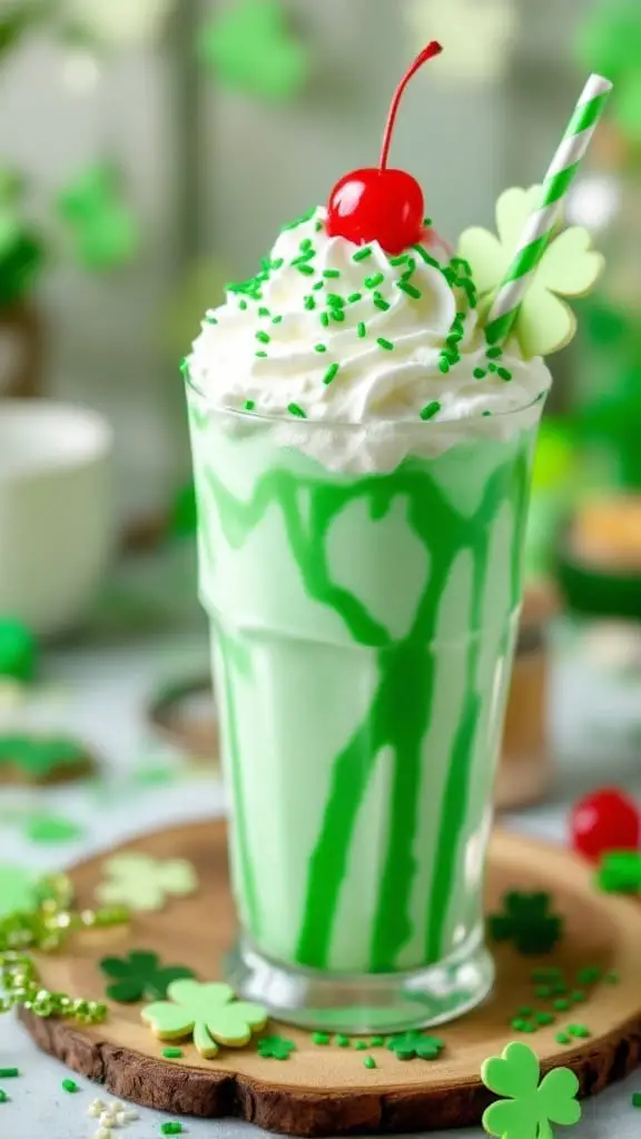 Delicious Shamrock Milkshake Float Recipe