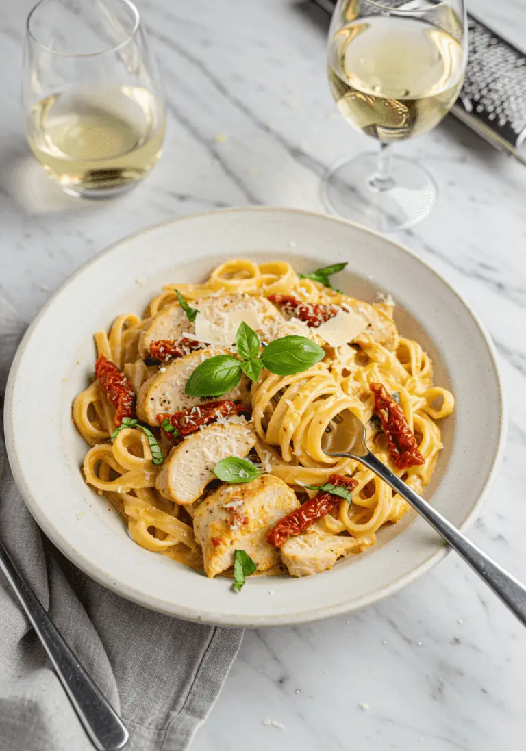 a dish of marry me chicken pasta