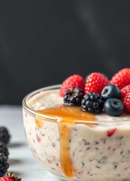 overnight oats with fresh berries