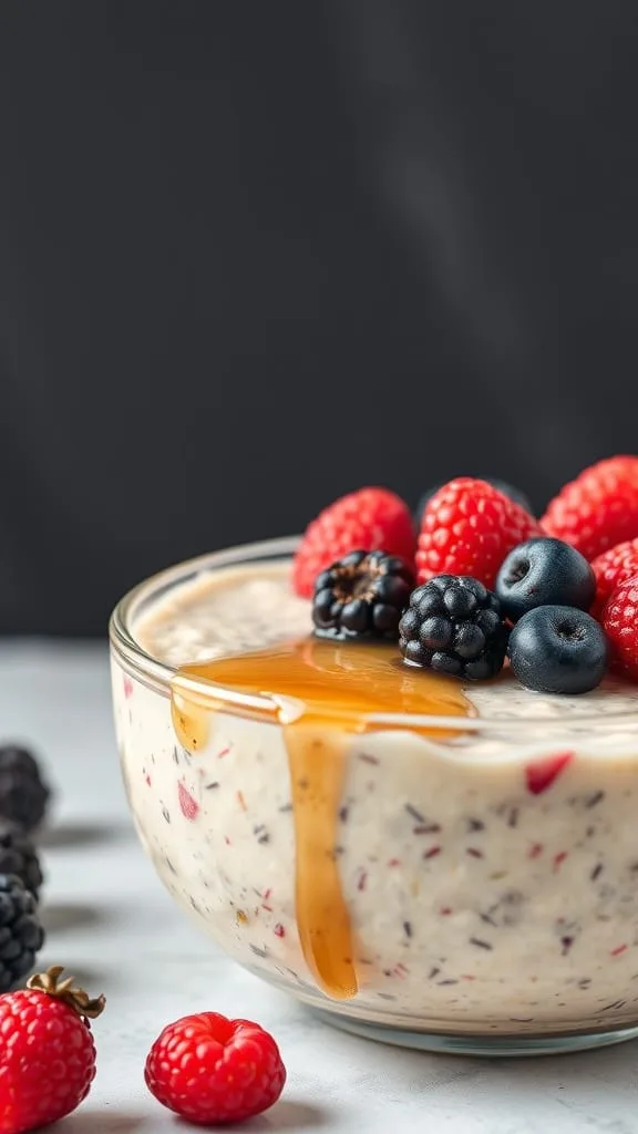 overnight oats with fresh berries