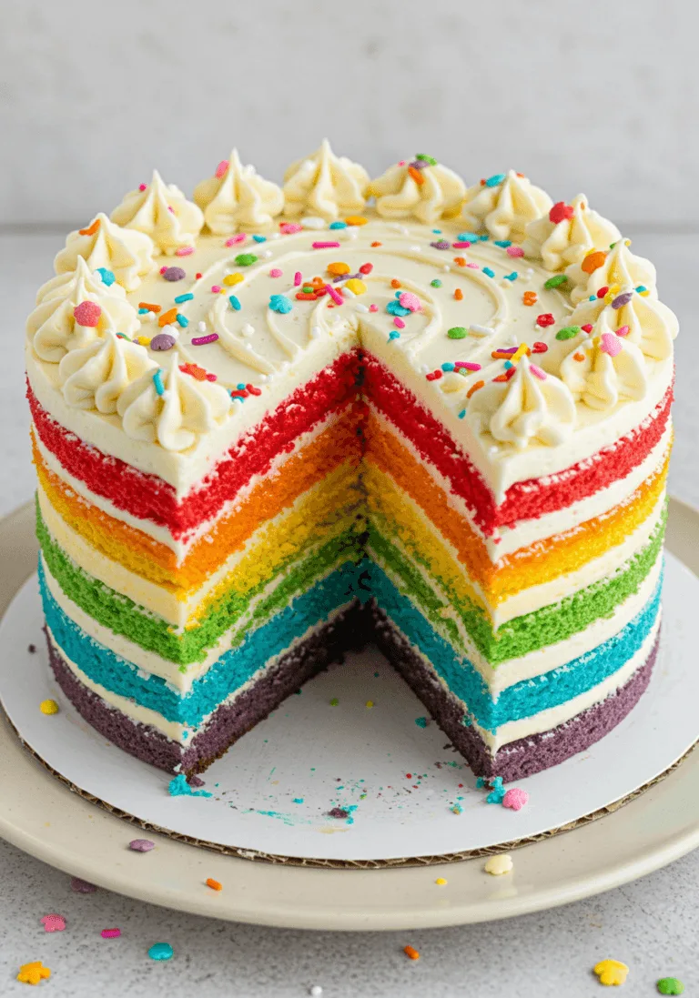 Vibrant Rainbow Layer Cake Recipe