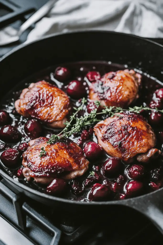 One-Pot Chicken & Cherries: A Sweet & Savory Family Favorite 5 saaute 2