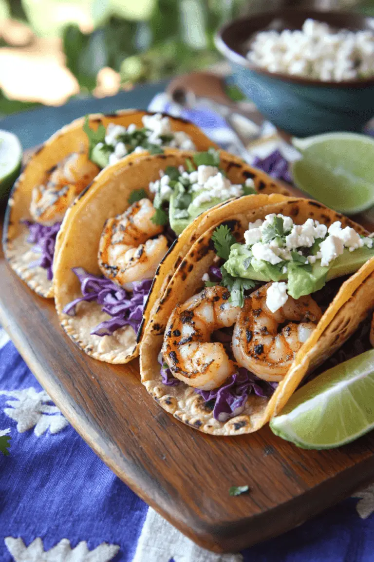 a plate of shrimp tacos