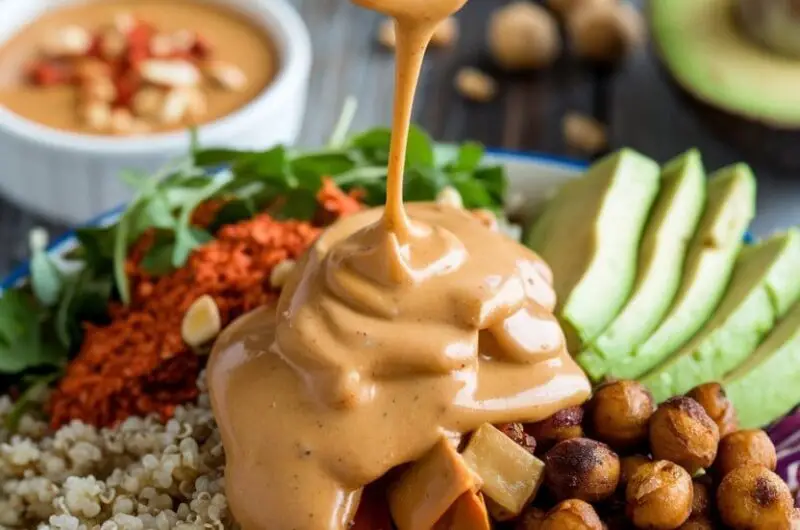 Spicy Peanut Dressing for Buddha Bowls 10 spicy peanut sauce