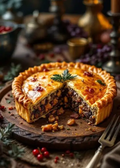 stuffed pies with game meat