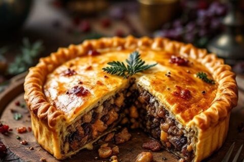 stuffed pies with game meat