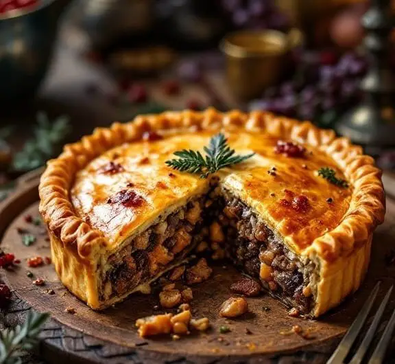 stuffed pies with game meat