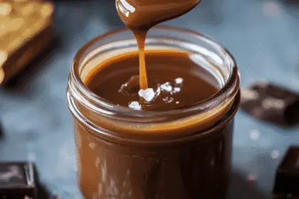 salted caramel sauce in a jar