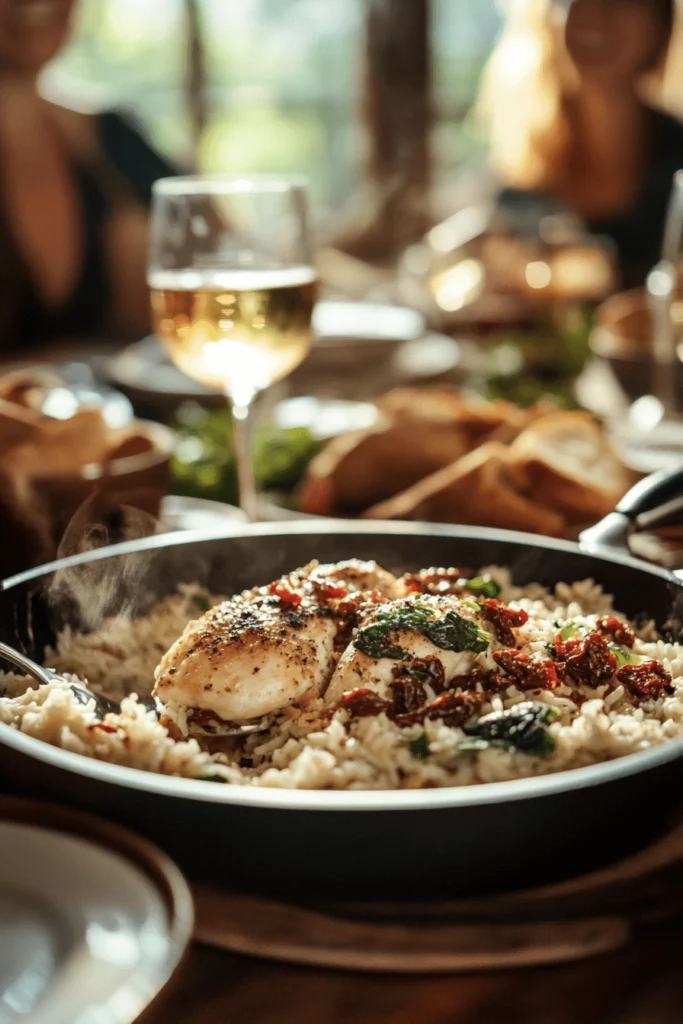 Creamy Garlic Butter Tuscan Chicken & Parmesan Rice (One-Pot Wonder!) 6 tuscan chicken4