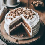 A vegan carrot cake with frosting
