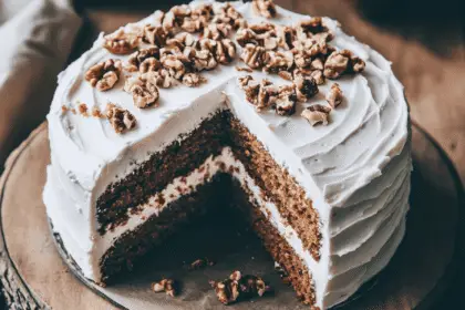 Vegan Carrot Cake: Moist, Flavorful & Completely Dairy-Free 1 A vegan carrot cake with frosting
