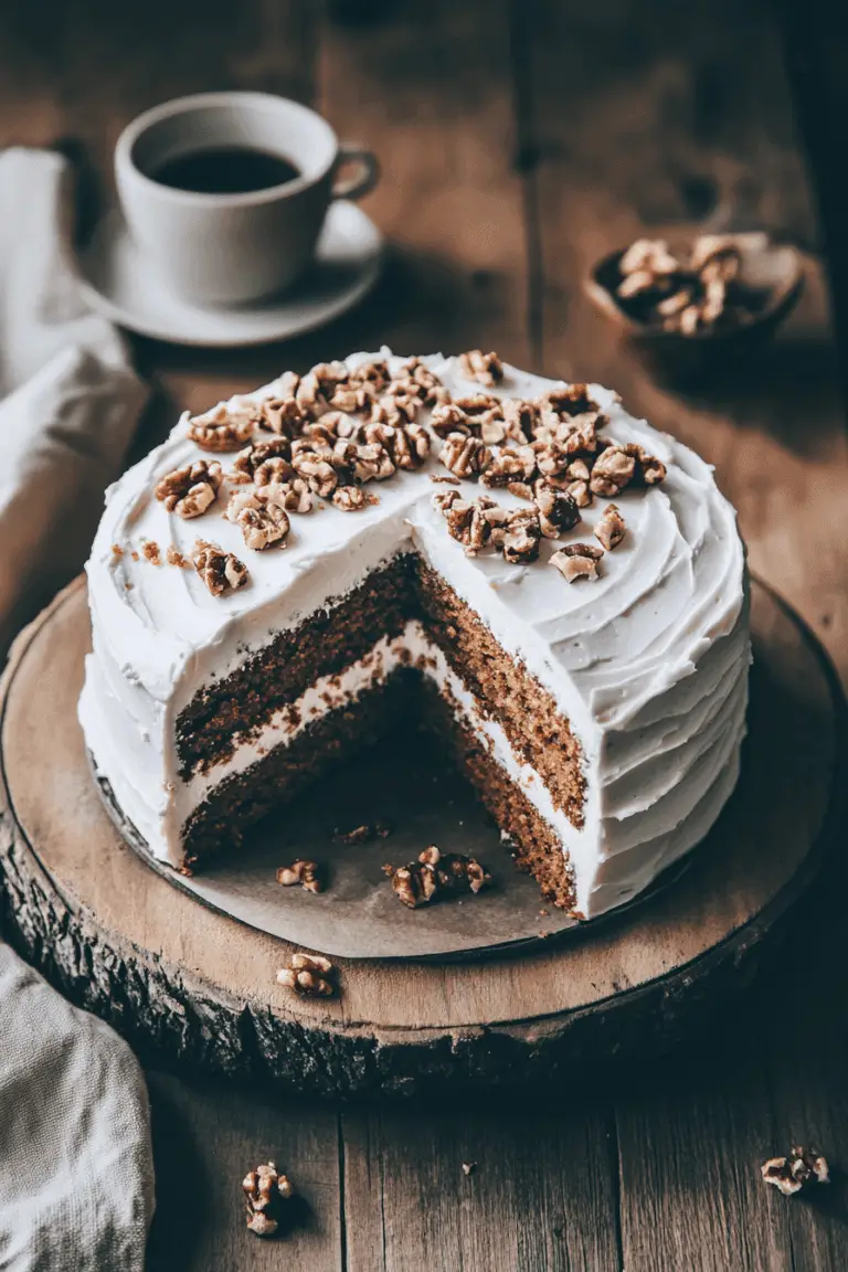 A vegan carrot cake with frosting