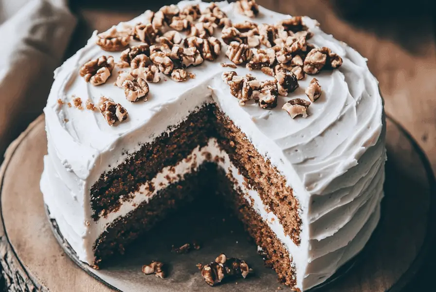 Vegan Carrot Cake: Moist, Flavorful & Completely Dairy-Free 1 A vegan carrot cake with frosting