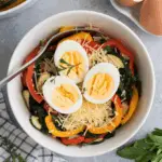 a breakfast bowl with eggs
