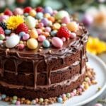 a rich chocolate cake perfect for easter