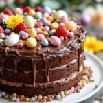 a rich chocolate cake perfect for easter