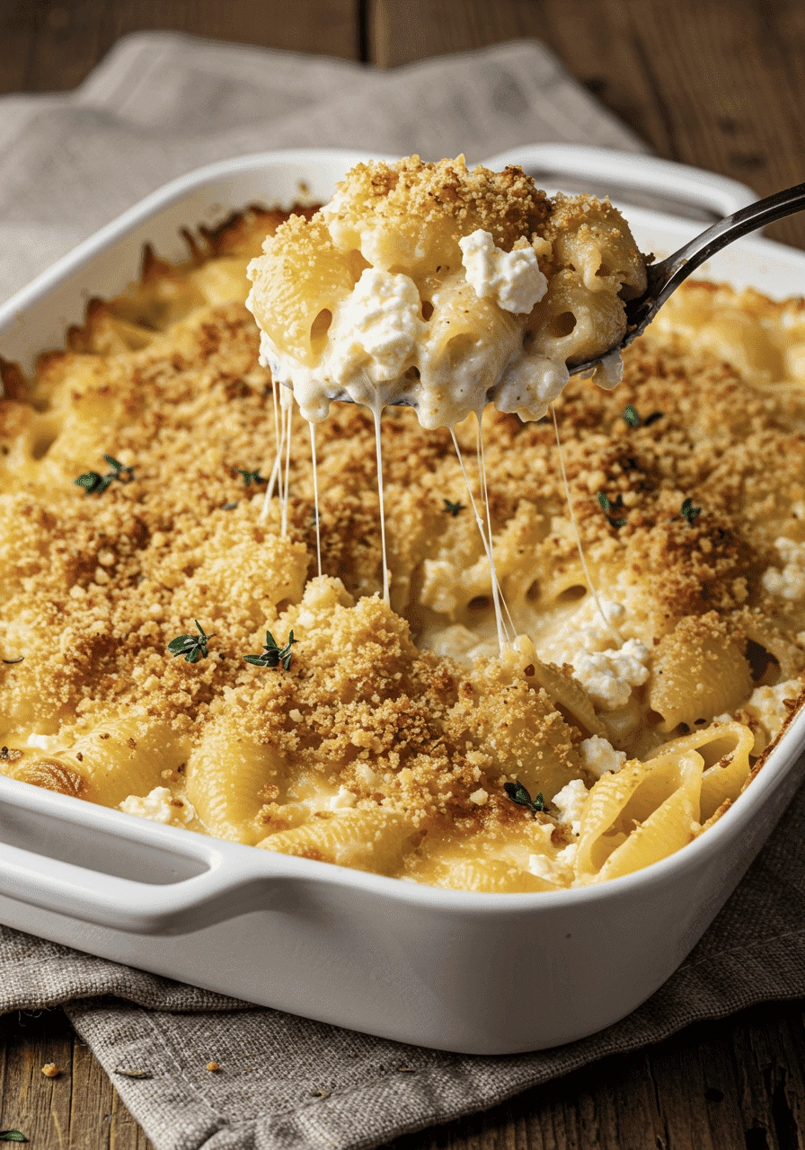 Baked Feta Mac & Cheese with Garlic Butter Breadcrumbs 3 baked feta mac and cheese 5