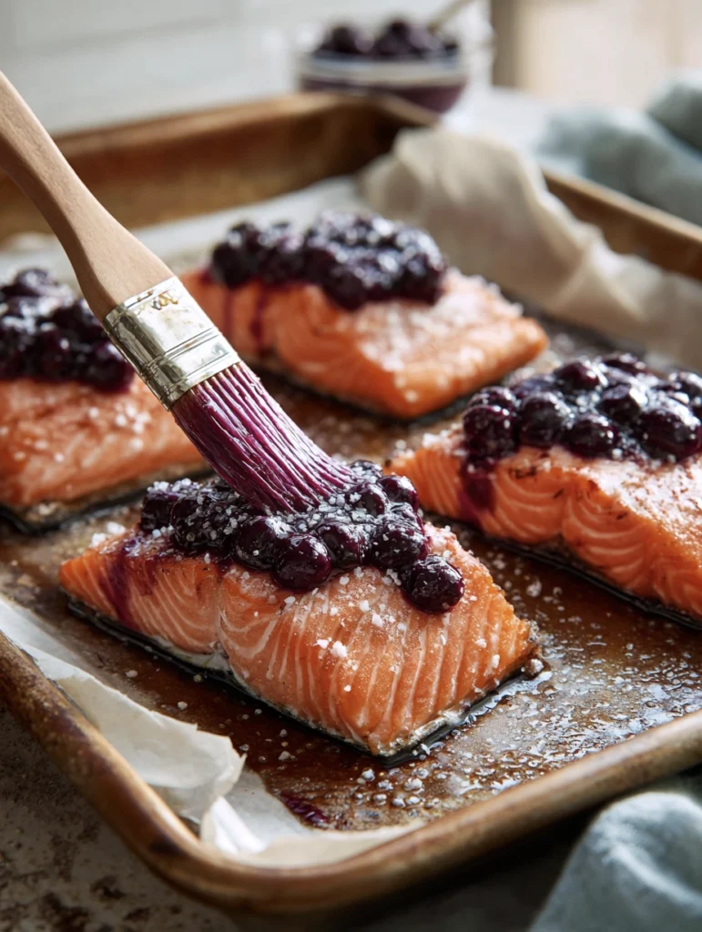Blueberry Glazed Salmon with Lemon Herb Couscous 5 blueberry salmon 10 1