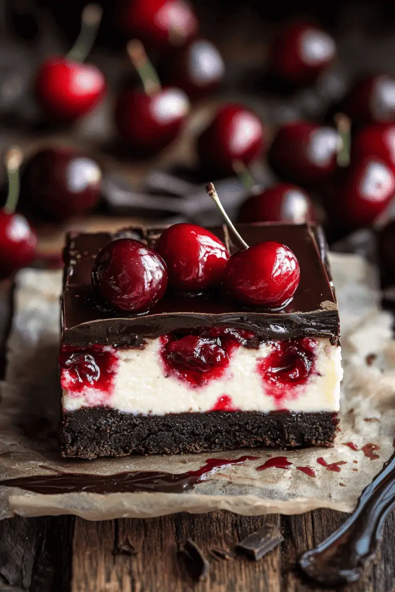 Chocolate-Covered Cherry Cheesecake Bars