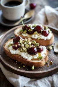 cherry cottage cheese toast1