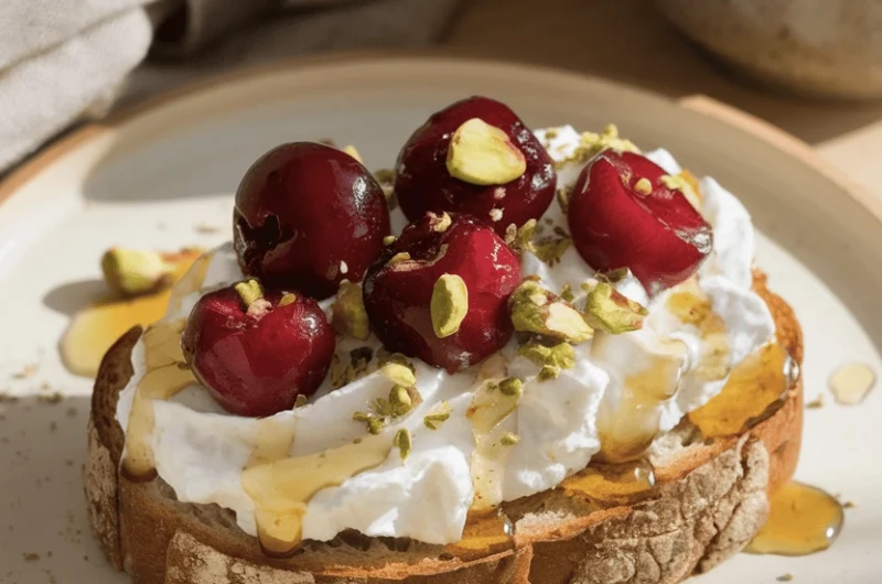 cherry cottage cheese toast3