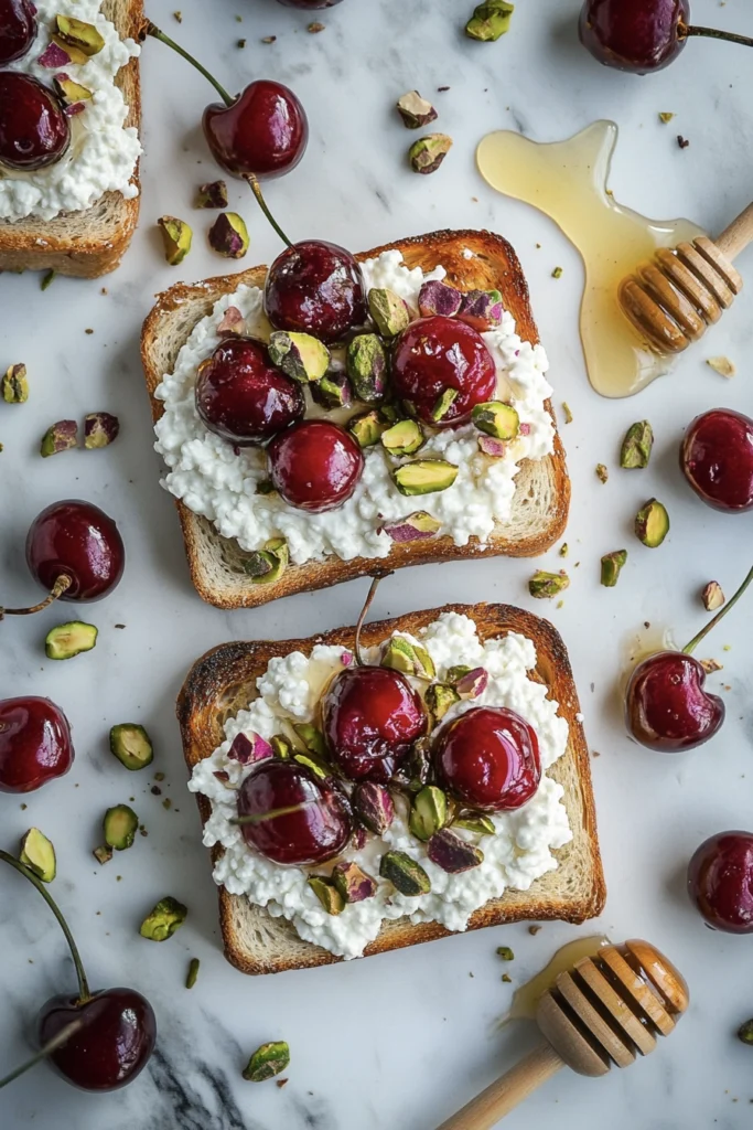 cherry cottage cheese toast4