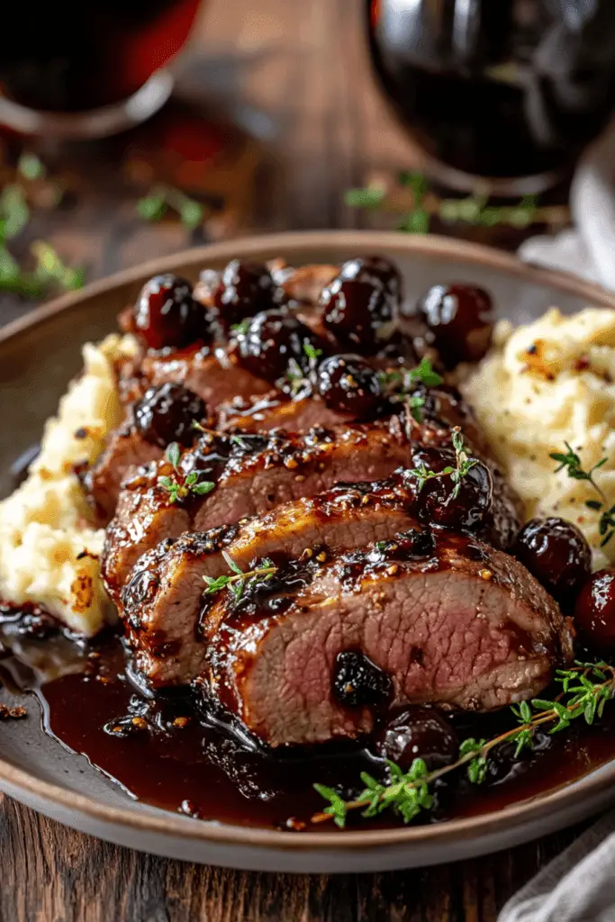 Cherry Balsamic Glazed Pork Tenderloin 5 cherry pork loin21