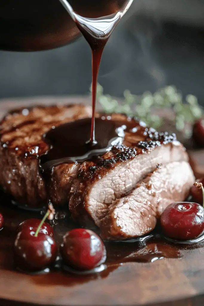 Cherry Balsamic Glazed Pork Tenderloin 4 cherry pork loin5