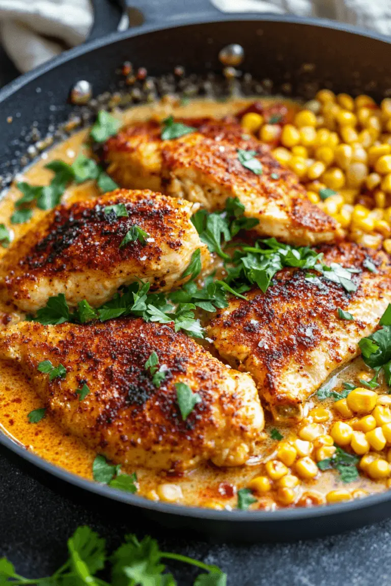 Creamy Cajun Butter Chicken with Crispy Parmesan Corn (One-Pan Magic!)