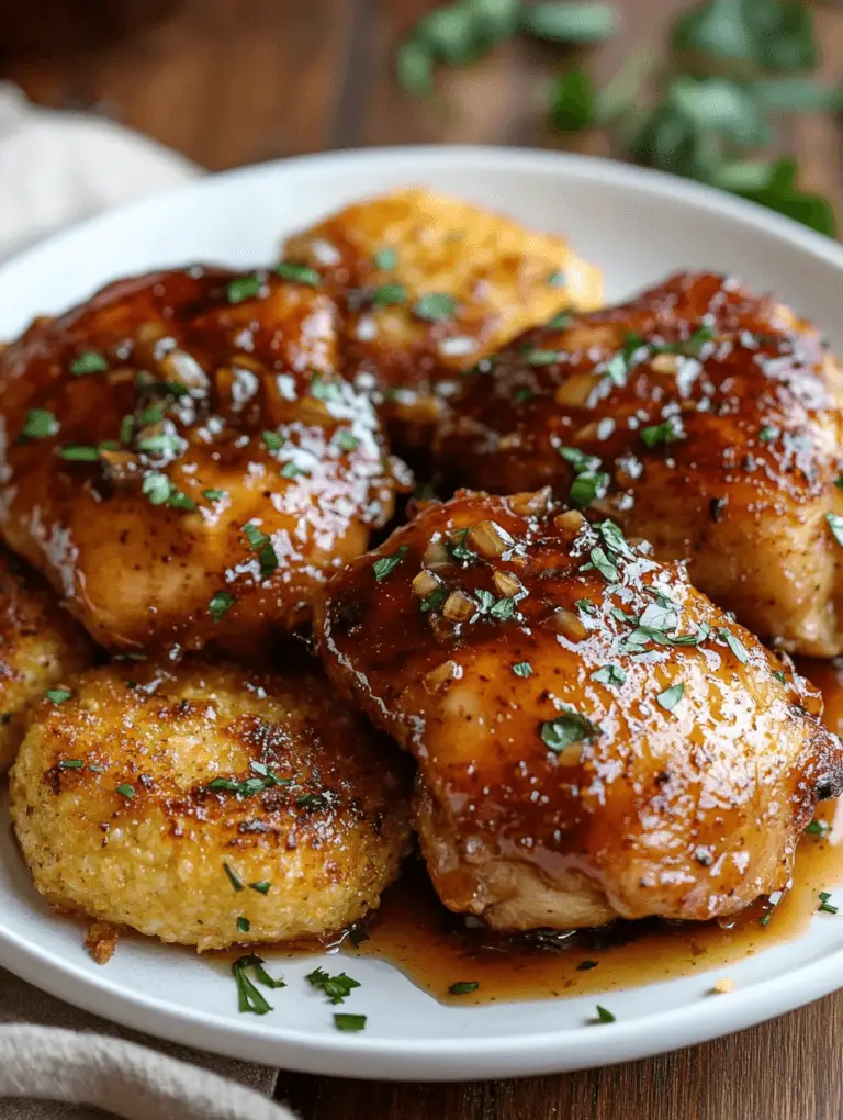 Brown Butter Honey Garlic Chicken with Crispy Polenta Bites