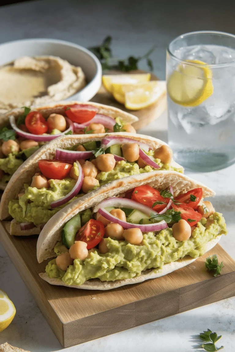 Avocado and Chickpea Salad-Stuffed Pitas