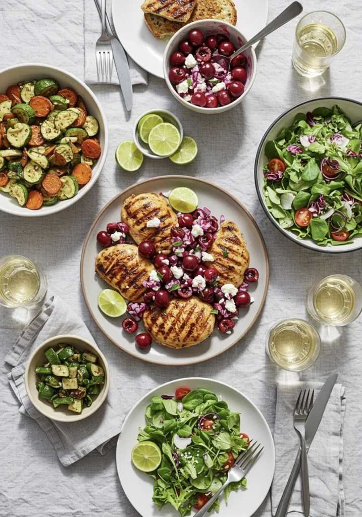Grilled Chicken with Cottage Cheese & Cherry Salsa 4 cottage cheese cherry chicken10