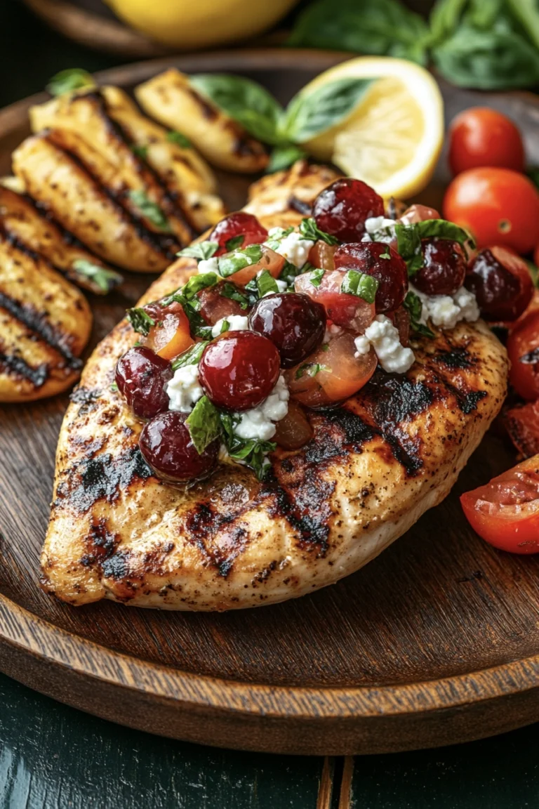 Grilled Chicken with Cottage Cheese & Cherry Salsa