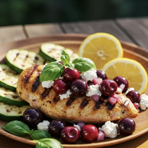 Grilled Chicken with Cottage Cheese & Cherry Salsa 5 cottage cheese cherry chicken8